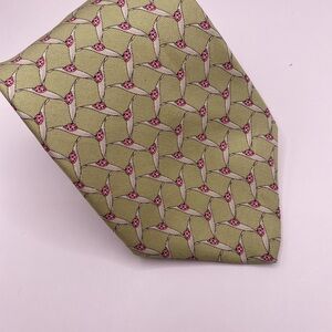 Brooks Brothers Olive and Pink Geometric Tie